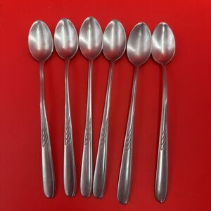 6 Vintage Imperial International Falcon Stainless Flatware Iced Tea Spoon Ring